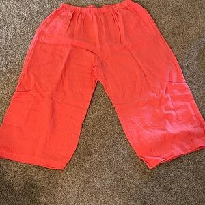 Bryn Walker wide leg cropped linen pant XXL